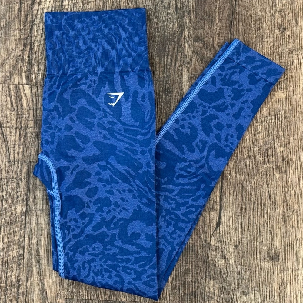 NWOT Gymshark Adapt Animal Safari Seamless Leggings | Small | Wave/Iris Blue